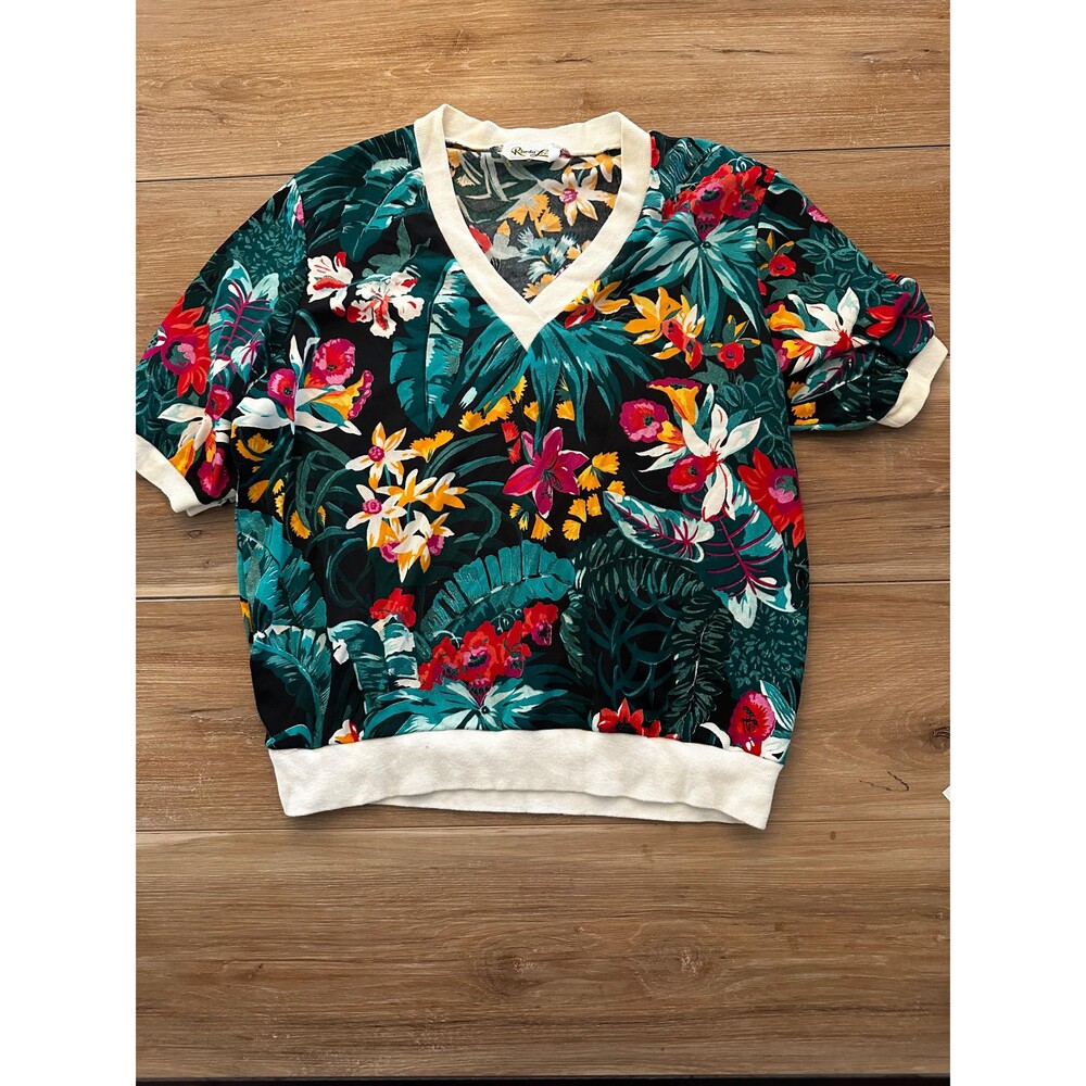 Vintage Rhoda Lee Hawaiian Top  L 1970s